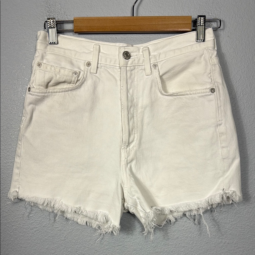 Agolde White Jean Shorts